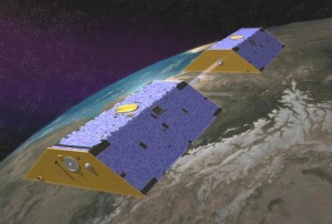 Artist's concept of the GRACE mission satellites (courtesy of NASA/JPL)